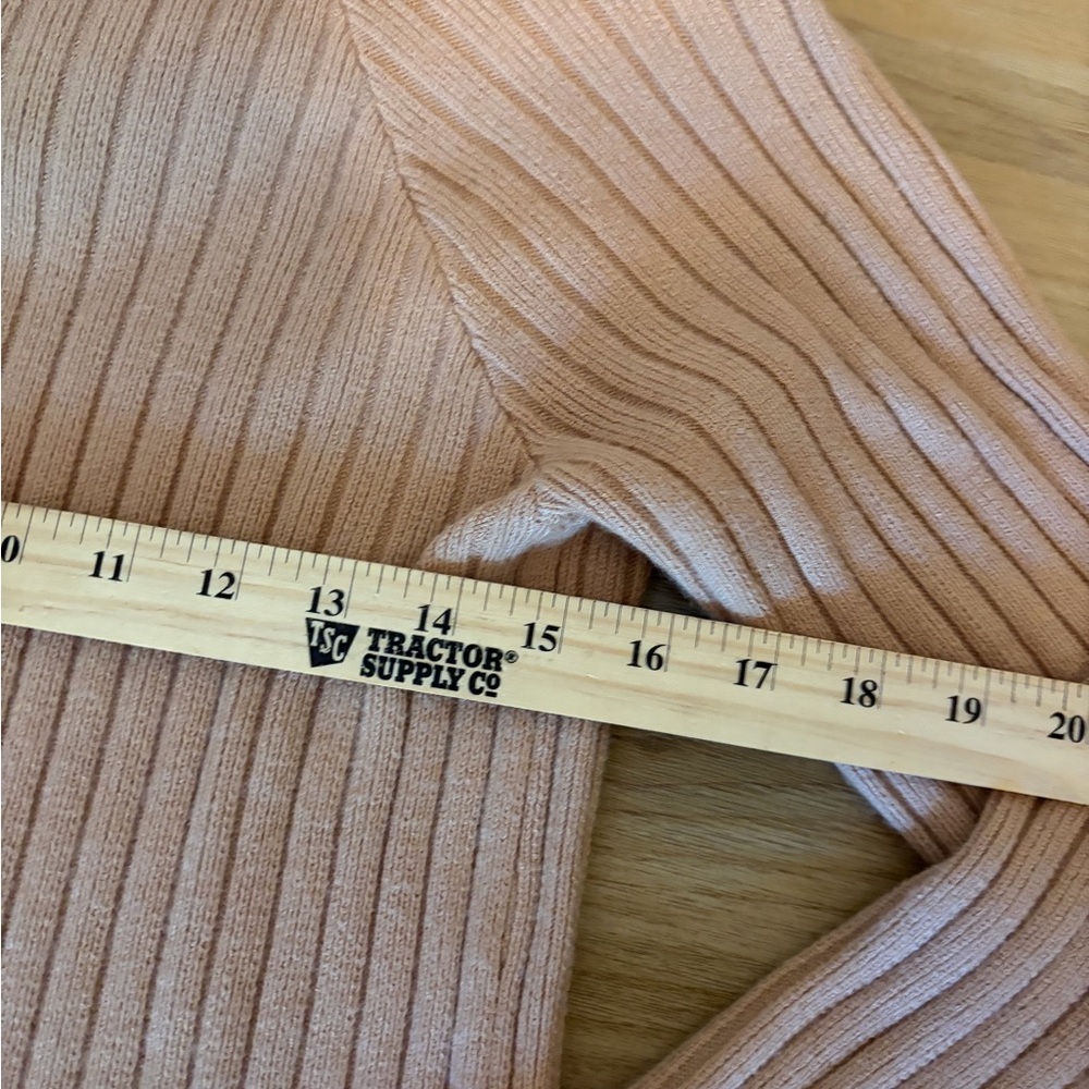 Anthropologie Saturday Sunday Hera Hooded Ribbed Sweater Dress Size S Blush/Tan - Picture 6 of 8